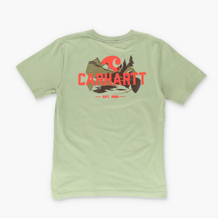 CARHARRT Relaxed Fit Outdoors Pocket Green Graphic Tee (S)