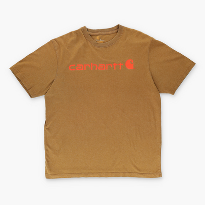 CARHARTT 'Original Fit' Orange Script T-Shirt (L)