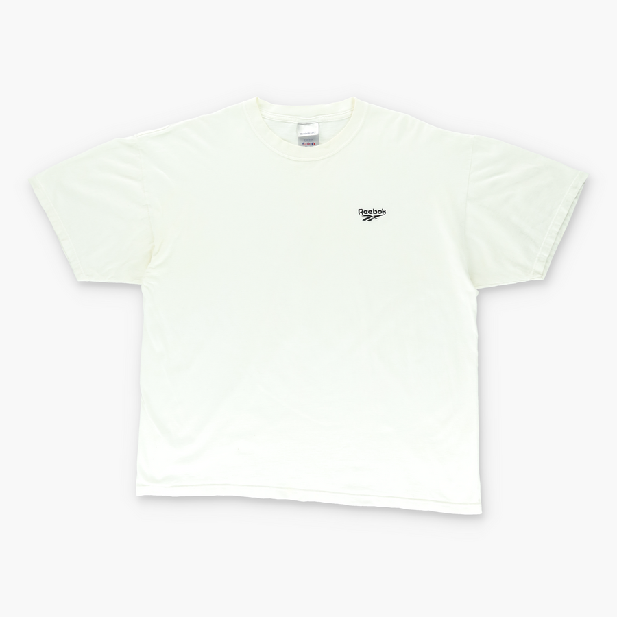 REEBOK White & Black Embroidered Classic Logo Tee (XL-XXL)