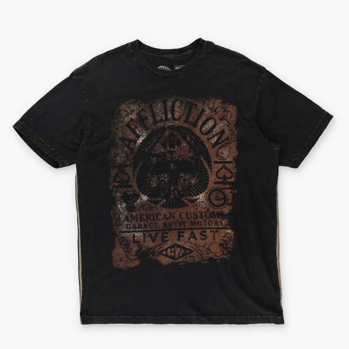 AFFLICTION Live Fast Spades Graphic Branded T-Shirt (L-XL)