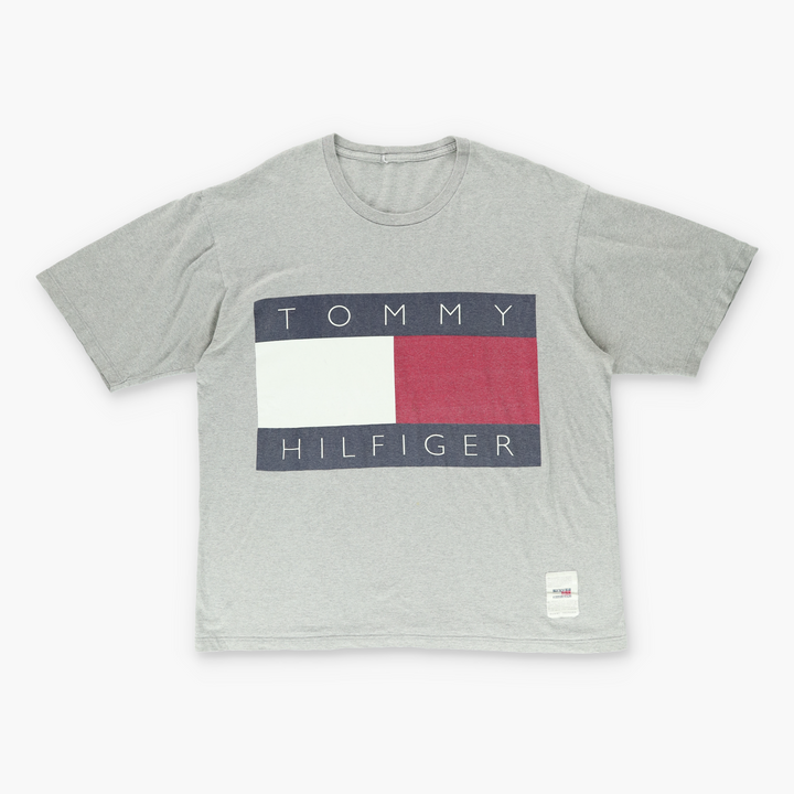 TOMMY HILFIGER Grey Big Box Logo Flag Graphic Tee (XXL-XXXL)