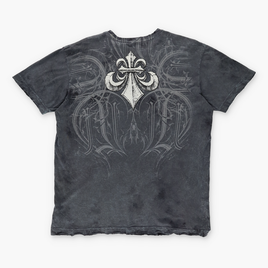 AFFLICTION Y2K Reversable USA Made Griffin & Shield Distressed Tee (L)