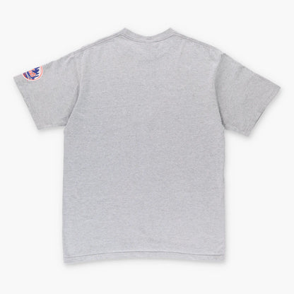 Vintage NIKE X METS Centre Swoosh Logo Grey Baseball T-Shirt (M)