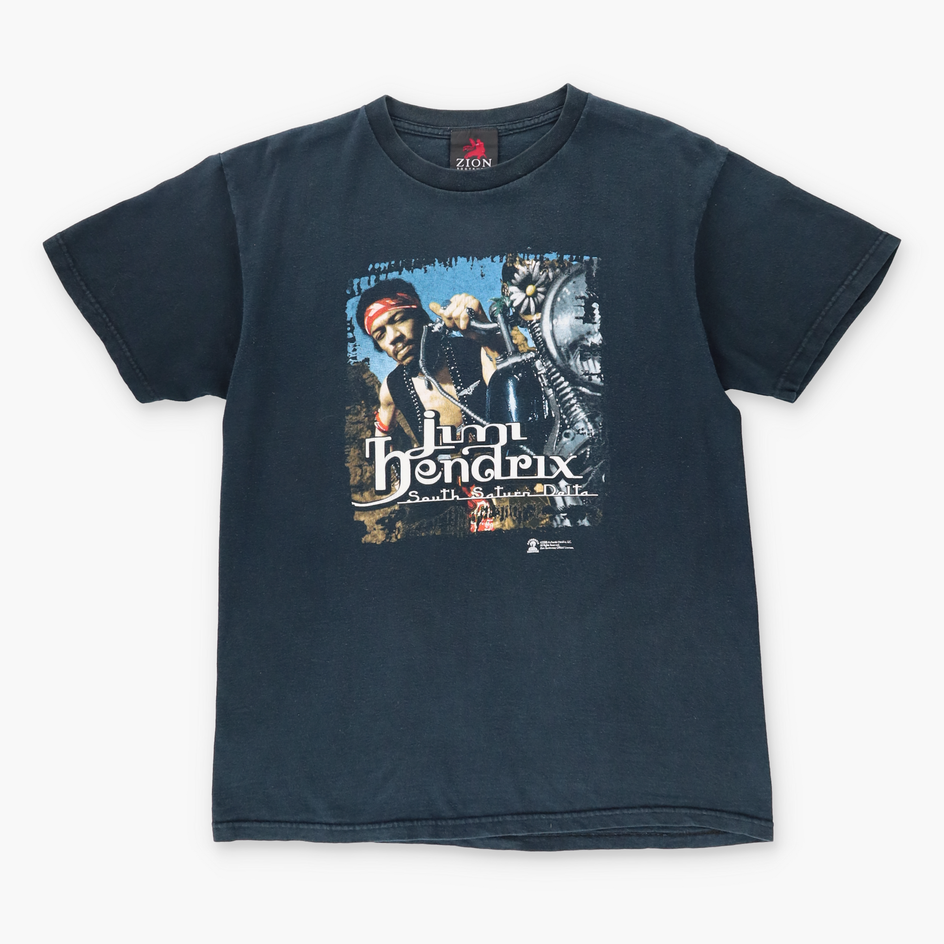 Vintage JIMI HENDRIX Y2K South Saturn Delta Navy Rock Band Guitarist T-Shirt (L) Vintage Sole Melbourne