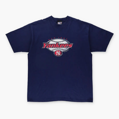 Vintage 1998 YANKEES New York Navy & Red Baseball T-Shirt (XL)