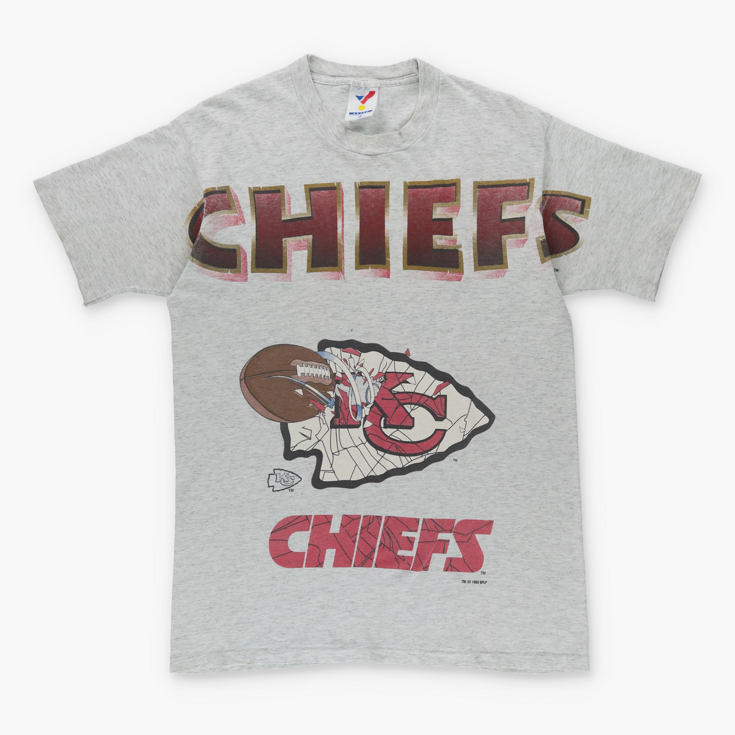 Vintage NFL 1993 Kansas City Chiefs Spell Out Single Stitch USA Made T-Shirt (L TALL) Vintage Sole Melbourne