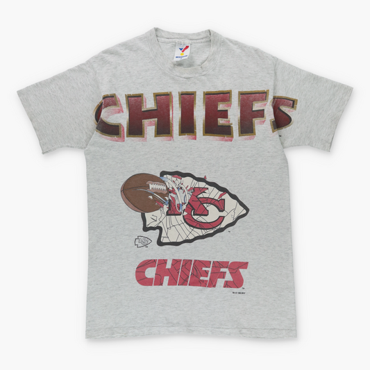 Vintage NFL 1993 Kansas City Chiefs Spell Out Single Stitch USA Made T-Shirt (L TALL) Vintage Sole Melbourne