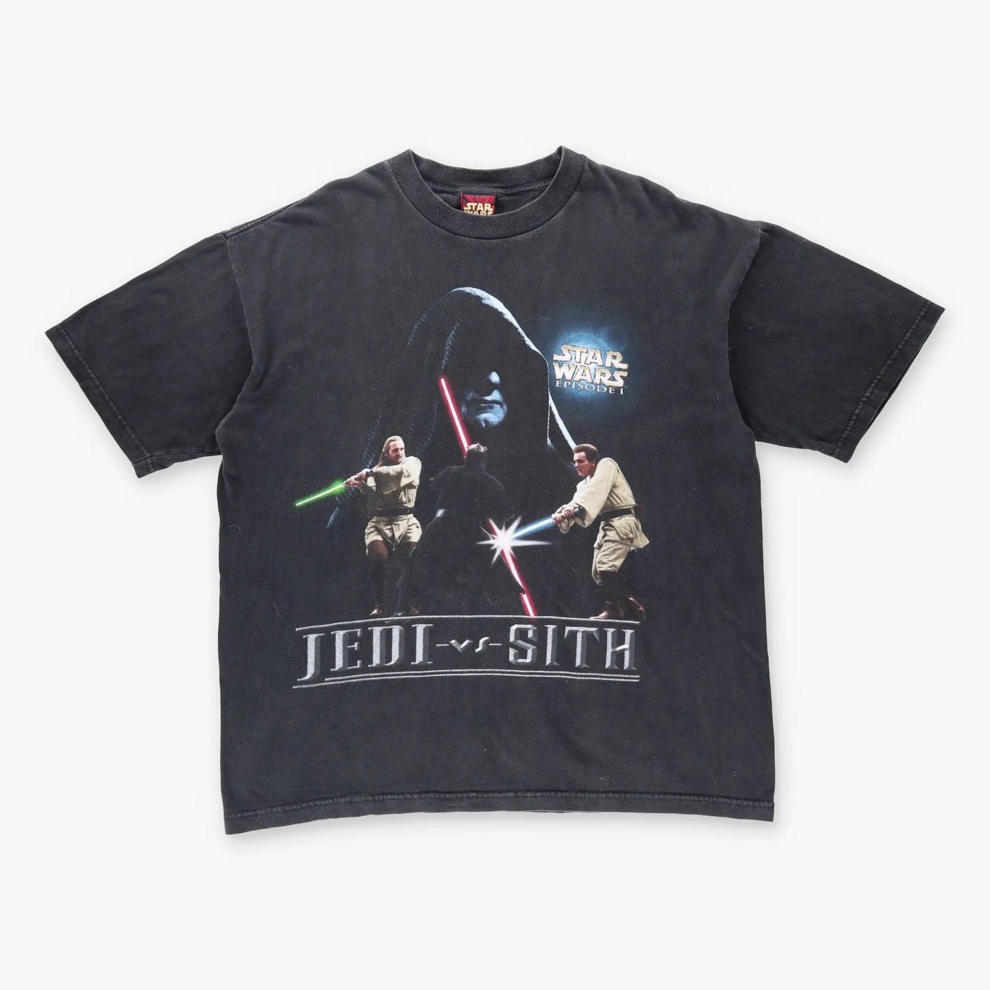 Vintage 90's STAR WARS Episode 1 Jedi Vs Sith Movie Sci Fi T-Shirt (XL-XXL)
