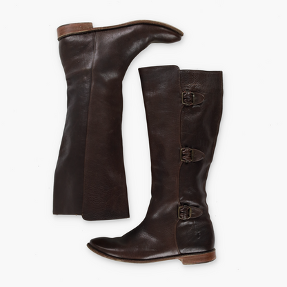 FRYE 'Paige Buckle' Brown Leather Tall Boots (8)
