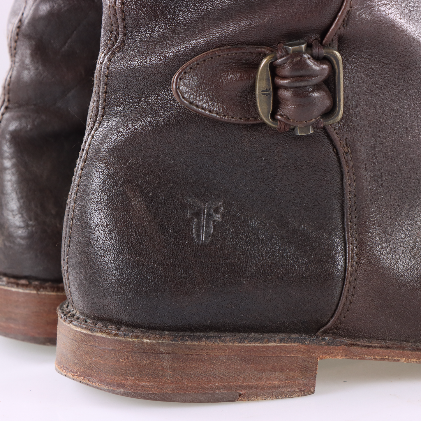 FRYE 'Paige Buckle' Brown Leather Tall Boots (8)