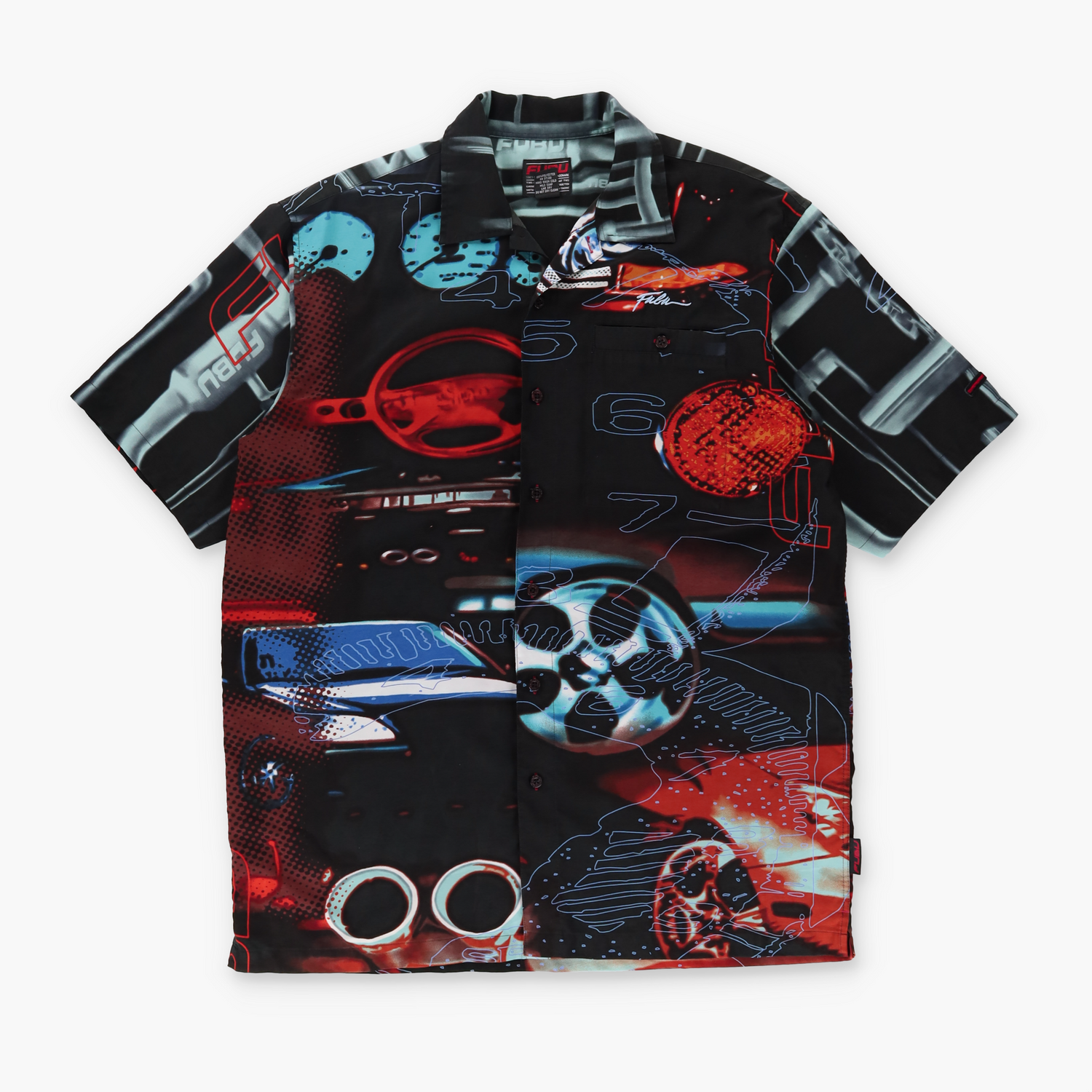 FUBU Car Racing Y2K Neon Lights Korean Made Shirt (XL-XXL) Vintage Sole Melbourne