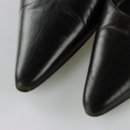 GUCCI Cruise 21 Black Leather Slingback Kitten Heels (8)