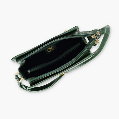 PAOLO GUCCI Green Leather Tassel Crossbody Bag