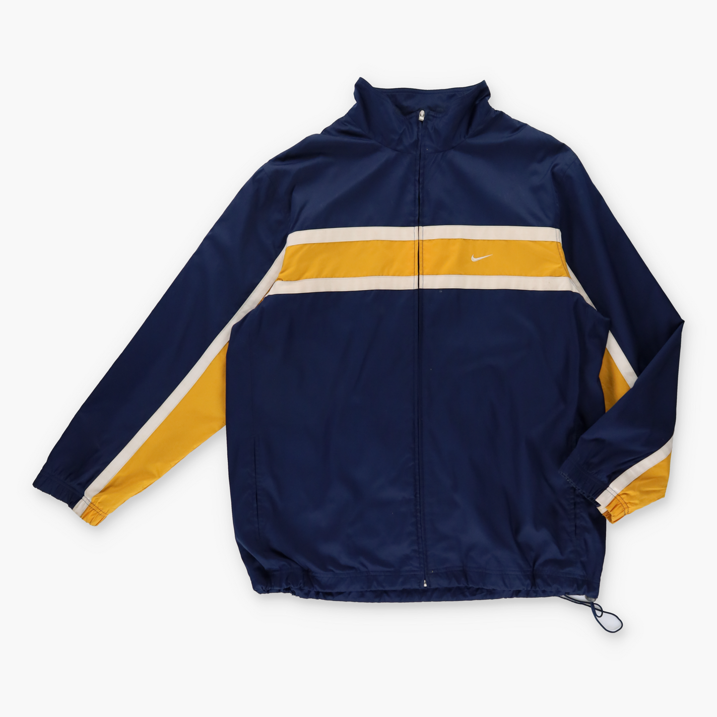 Vintage NIKE Embroidered Logo 'Athletics' Zip Up Navy & Yellow Jacket (XL) *AUBS Vintage Sole Melbourne
