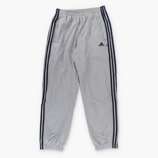 Vintage ADIDAS Embroidered 3-Stripe Grey & Navy Track Pants (M) *Aubs Vintage Sole Melbourne