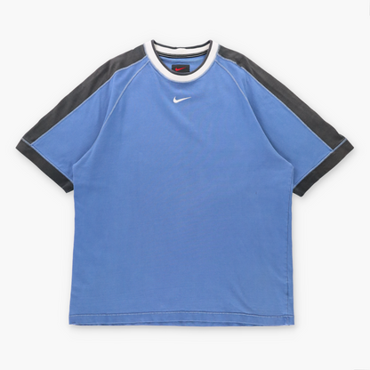 Vintage 90s NIKE Embroidered Centre Swoosh Logo Blue T-Shirt (XL) ***COCO Vintage Sole Melbourne