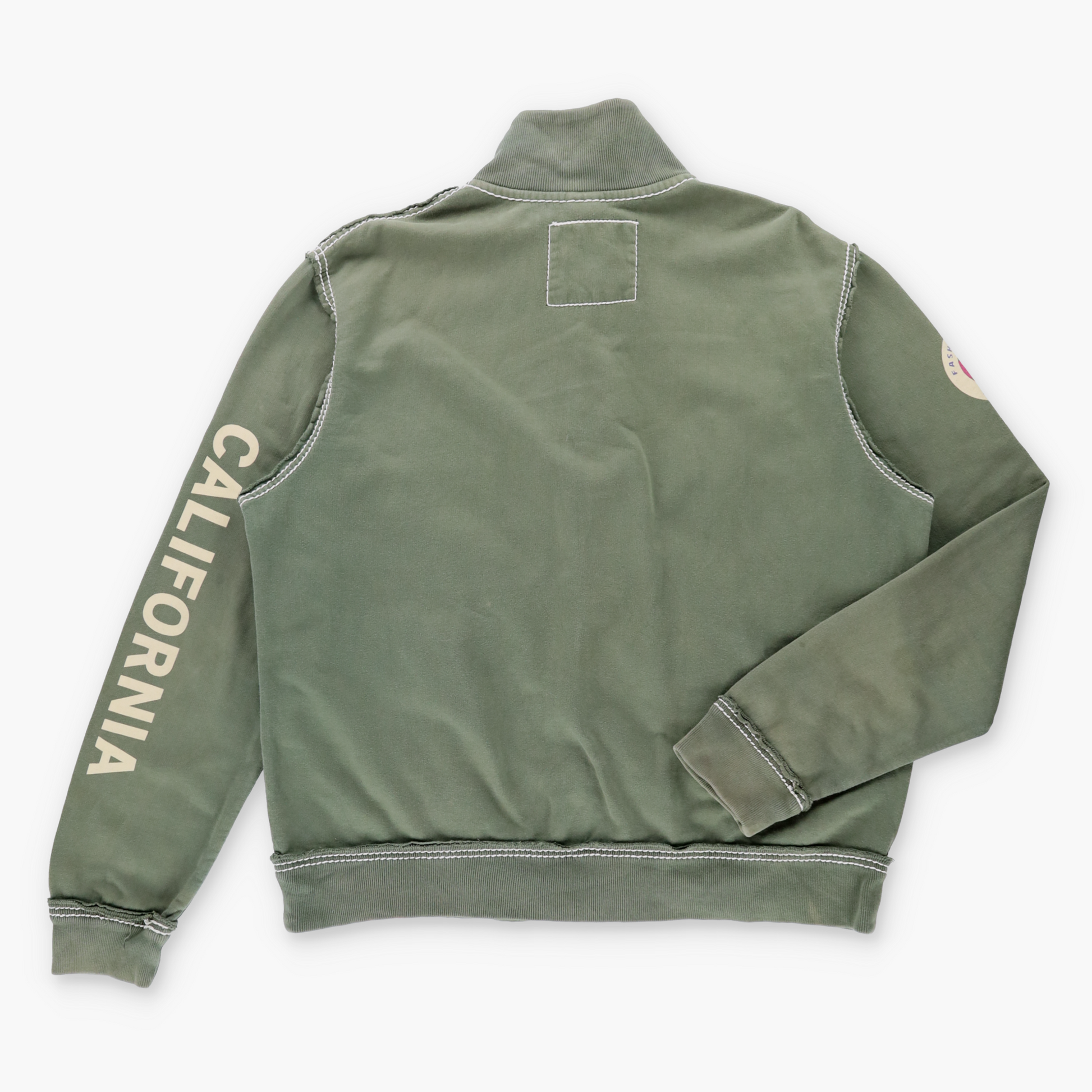 Vintage TRUE RELIGION "California Dreamin'" Y2K Khaki Full Zip Sweatshirt (XXL) ***COCO Vintage Sole Melbourne