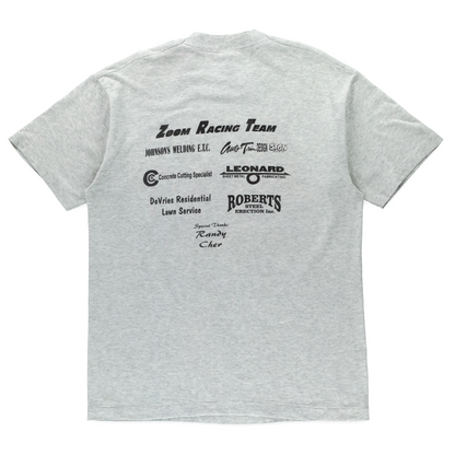 Looney Tunes 'Michigan Dwarf Car Racing' Single Stitch Double Sided Light Grey Tee (M-L)