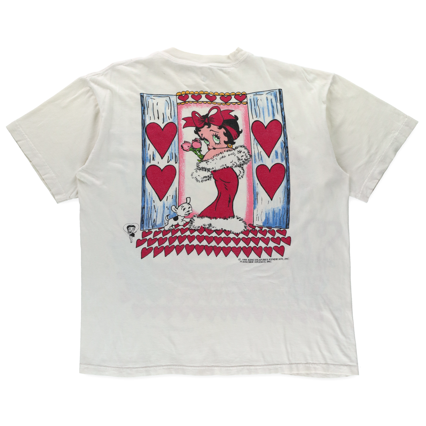 Vintage 1994 Betty Boop Valentine's Bathtub Retro White Tee (XL)
