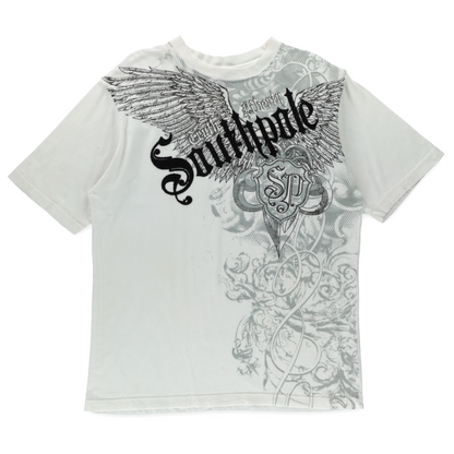 SOUTHPOLE Truth & Liberty Y2K Style Beaded Spell Out T-Shirt (L)