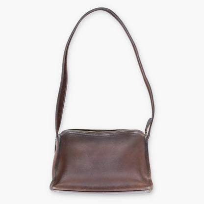 Vintage COACH C99 9057 Brown Leather Aero Small Zip Shoulder Bag