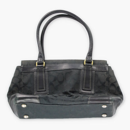 Vintage COACH F0771 Turnlock Black & Gold Shoulder Bag