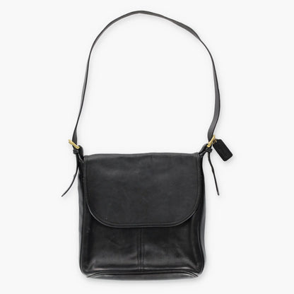 Vintage COACH F6G 4115 Leather Pocket Black & Gold Satchel Bag