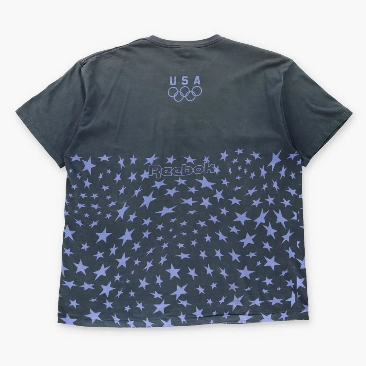 Vintage REEBOK 1992 Olympic Team Embroidered Patch Single Stitch USA Made Black Tee (XXXL)
