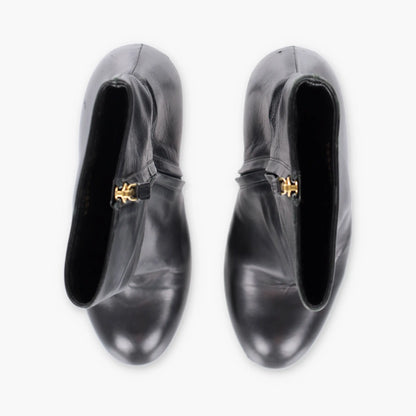 Vintage GUCCI Italian Made Black Leather Ankle Boot Stiletto Heels (38)