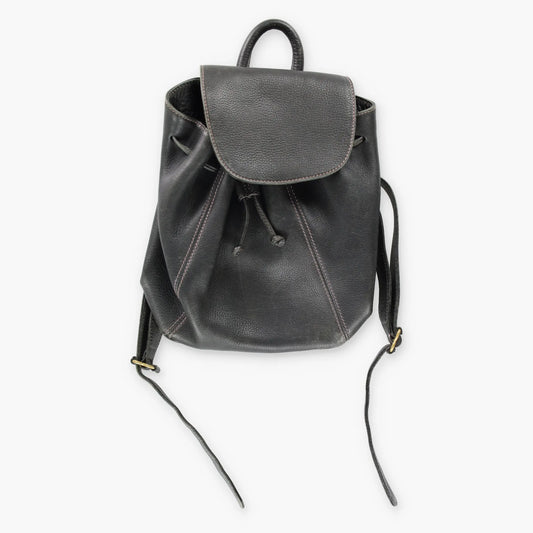Vintage COACH 4911 Black Leather Drawstring Backpack