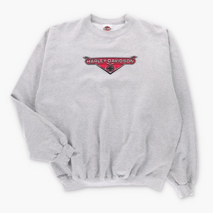 HARLEY DAVIDSON Reflective Red Logo Grey Marle Sweatshirt (XL)