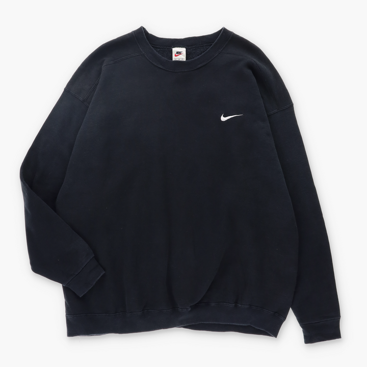 NIKE Swoosh Logo Classic Black Sweatshirt (XL)