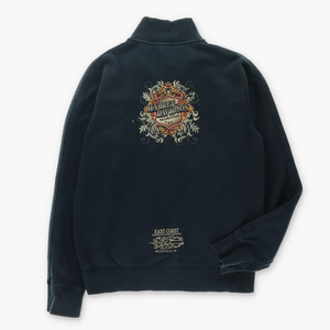 HARLEY DAVIDSON East Coast Y2K Logo Double Sided Full Zip Sweatshirt (L)