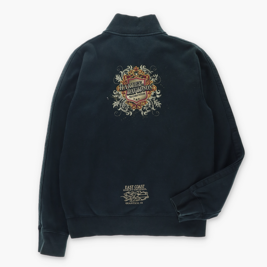 HARLEY DAVIDSON East Coast Y2K Logo Double Sided Full Zip Sweatshirt (L)