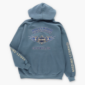 HARLEY DAVIDSON Hollywood All Over Full Zip Hoodie Sweatshirt (M-L)