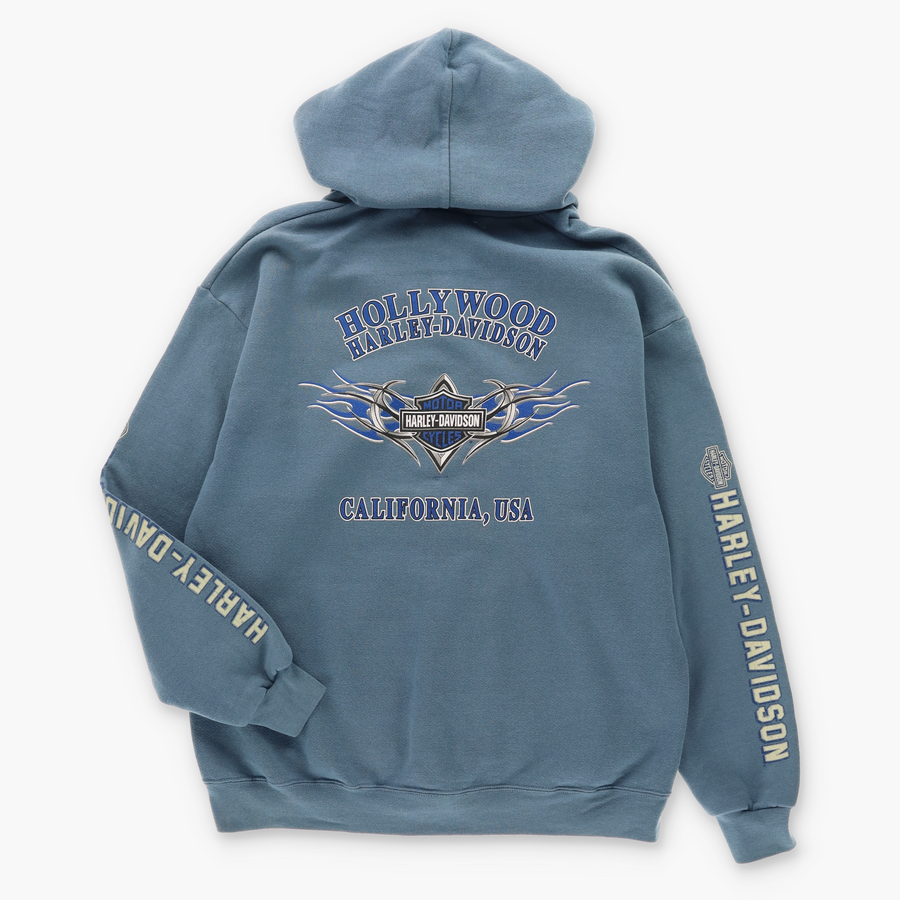 HARLEY DAVIDSON Hollywood All Over Full Zip Hoodie Sweatshirt (M-L)