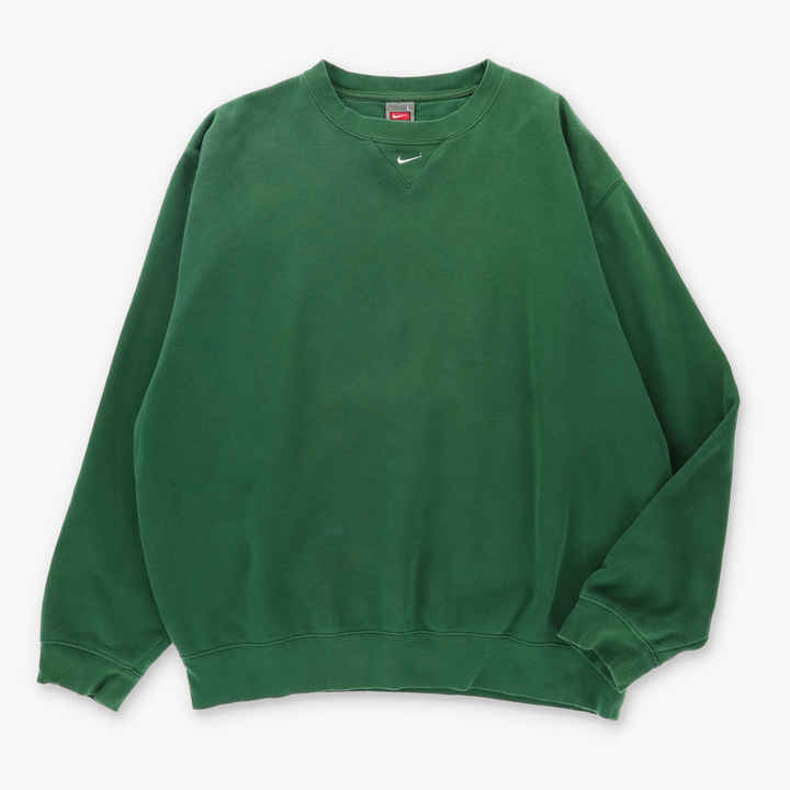NIKE 90s Centre Swoosh Logo Green Boxy Sweatshirt (L-XL)