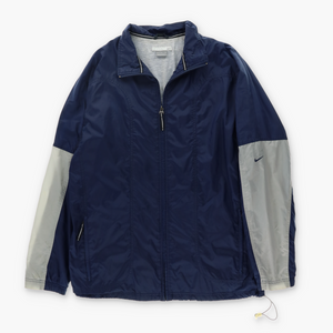 NIKE Navy & Silver Colour Block Lined Windbreaker (L)