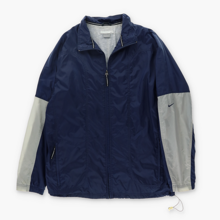 NIKE Navy & Silver Colour Block Lined Windbreaker (L)