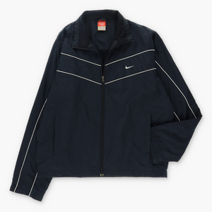 NIKE Black & White Stripe Boxy Windbreaker Jacket (L)