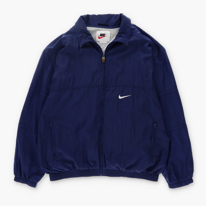 NIKE 90s Navy Blue Lined Boxy Windbreaker Jacket (L-XL)