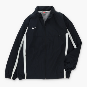 NIKE Black & White Thick Stripe Oversized Windbreaker Jacket (XXL)