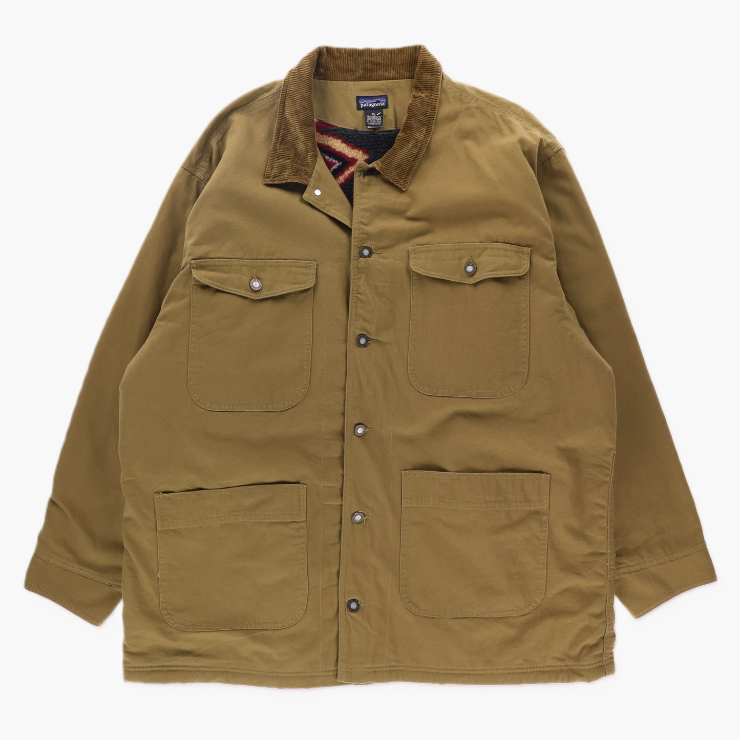 PATAGONIA 90s 'Nuevo Range' 27051 Aztec Blanket Lined Coat (XL)