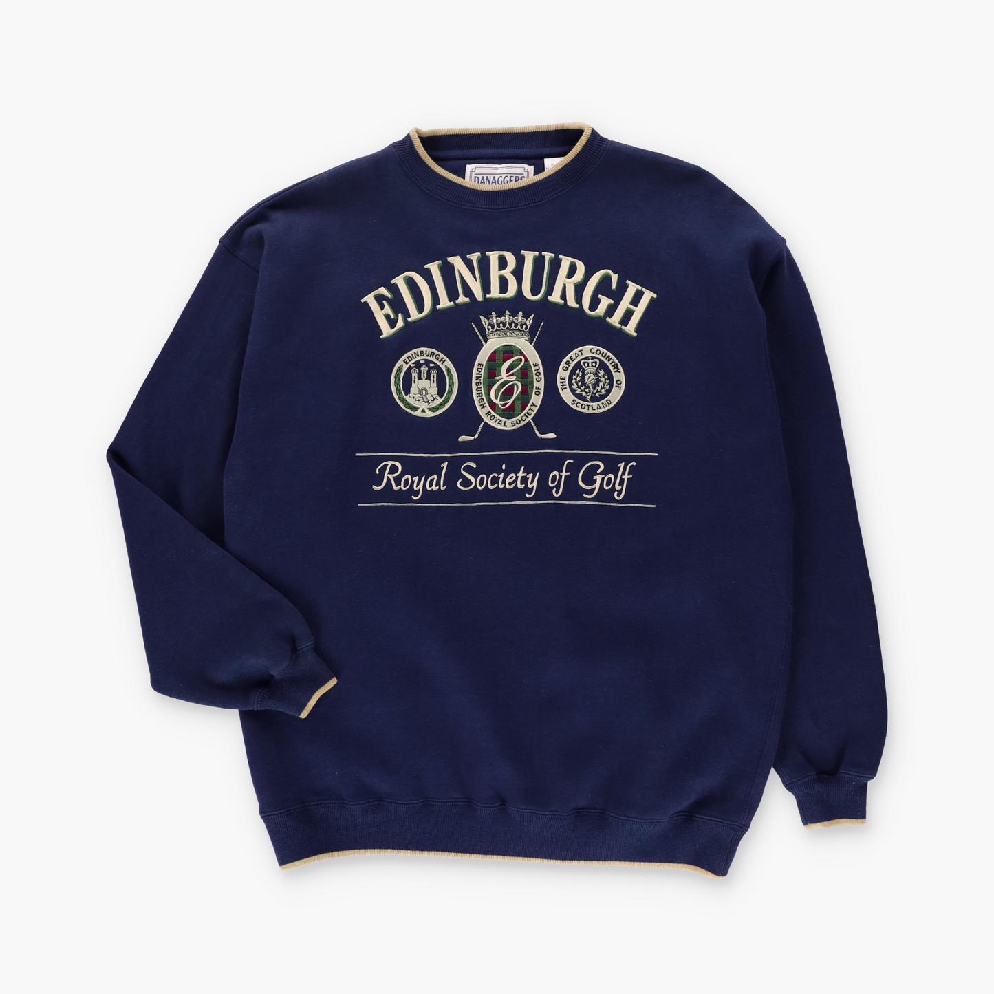 Edinburgh Royal Golf Embroidered Crest Crewneck Sweatshirt (XL)
