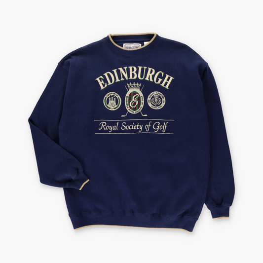 Edinburgh Royal Golf Embroidered Crest Crewneck Sweatshirt (XL)