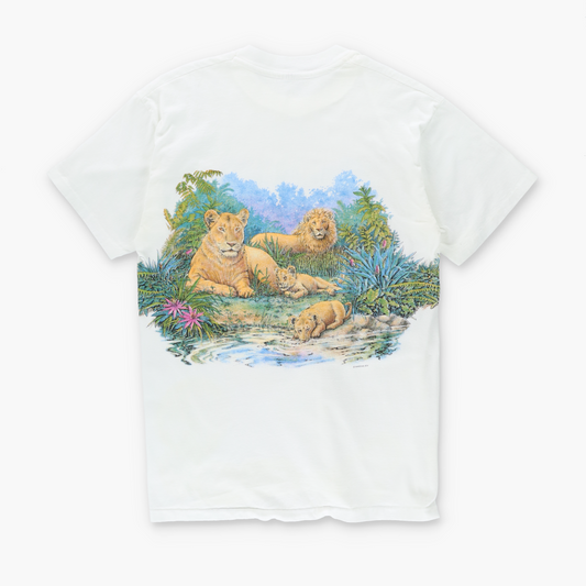 Lions & Tigers 1995 Game Park Safari Double Sided SANSEGAL T-Shirt (M-L)