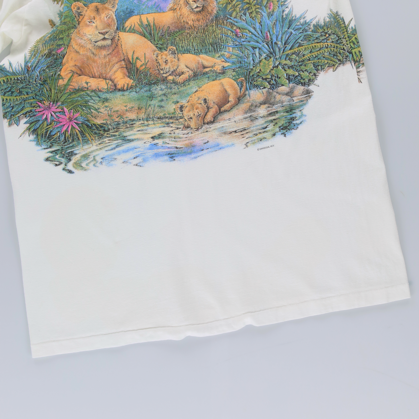Lions & Tigers 1995 Game Park Safari Double Sided SANSEGAL T-Shirt (M-L)
