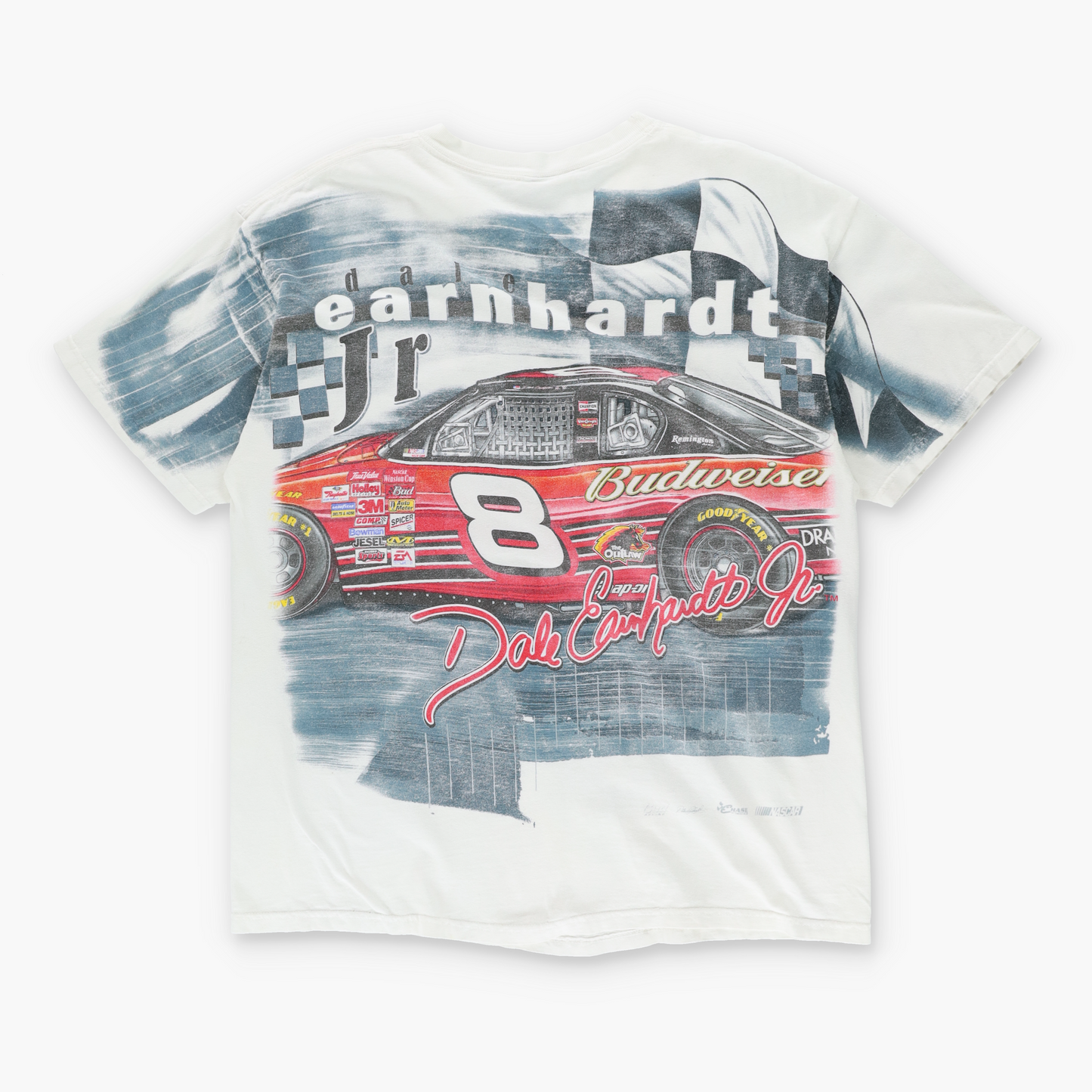 NASCAR Dale Earnhardt Jr #8 Bud Racing 90s All Over Print T-Shirt (L)