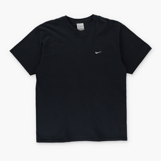 NIKE Embroidered Swoosh Logo Black T-Shirt (L)