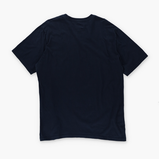 NIKE Dark Navy Blue Embroidered Swoosh Logo T-Shirt (L-XL)